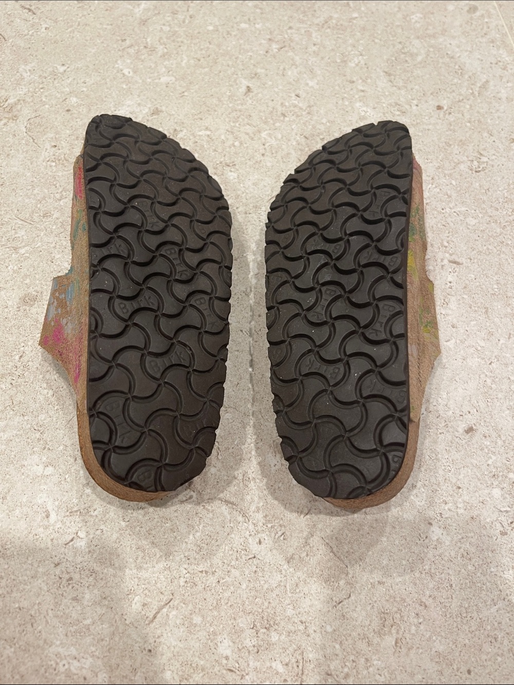 Women’s Birkenstock Two-Strap Sandals with Pink, Yellow, Green Accents - Picture 7 of 7